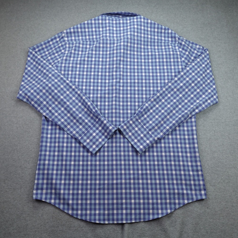 Peter Millar Shirt Mens Large Blue Gingham Summer Comfort Button Front Preppy - Picture 6 of 15